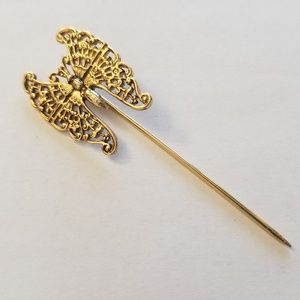 Vintage Filigree Butterfly Stick Pin